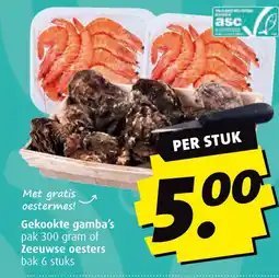 Boni Gekookte gamba's pak  of zeeuwse oesters aanbieding