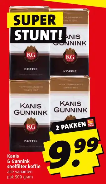 Boni Kanis & Gunnink snelfilter koffie aanbieding