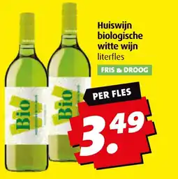 Boni Huiswijn biologische witte wijn literfles aanbieding