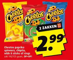 Boni Cheetos paprika spinners chipito nibb it sticks of rings aanbieding