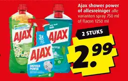 Boni Ajax shower power of allesreiniger aanbieding