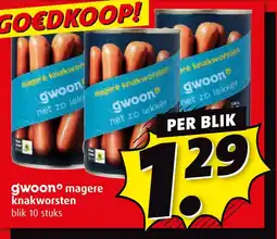 Boni Gwoon magere knakworsten aanbieding