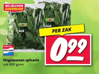 Nettorama Ongewassen spinazie aanbieding