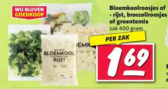 Nettorama Bloemkoolroosjes of rijst broccoliroosjes of groentemix aanbieding