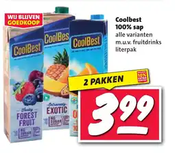 Nettorama Coolbest 100% sap aanbieding