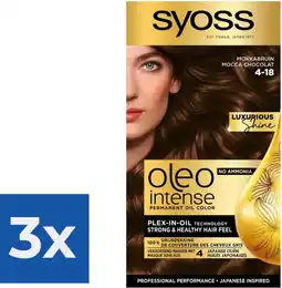 Bol.com SYOSS Oleo Intense 4-18 Mokkabruin Haarverf - 1 stuk - Voordeelverpakking 3 stuks aanbieding