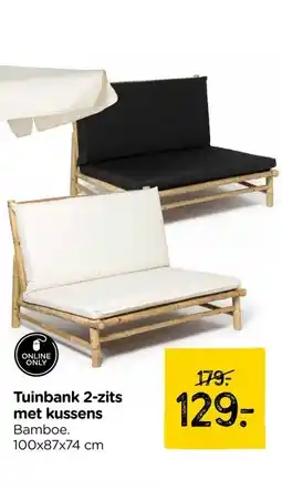 Xenos Tuinbank 2-zits met kussens aanbieding