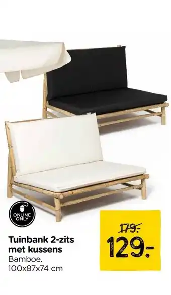 Xenos Tuinbank 2-zits met kussens aanbieding