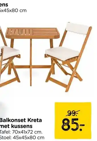 Xenos Balkonset Kreta met kussens aanbieding