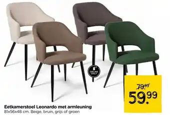 Xenos Eetkamerstoel Leonardo met armleuning aanbieding