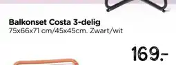 Xenos Tuinset Costa - zwart/wit - 3-delig aanbieding