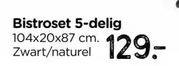 Xenos Bistro set Rhodos - hout/metaal - bruin/zwart - 5-delig aanbieding