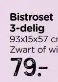 Xenos Bistro set Rhodos - bruin/wit - 3-delig aanbieding