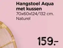 Xenos Hangstoel Aqua - naturel - 70x60x124 cm aanbieding