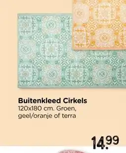 Xenos Buitenkleed cirkels - terra - 120x180 cm aanbieding