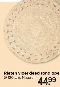 Xenos Vloerkleed riet - rond - ⌀120 cm aanbieding
