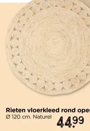 Xenos Vloerkleed riet - rond - ⌀120 cm aanbieding
