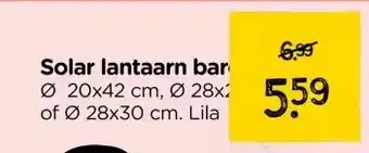 Xenos Solar barok lantaarn - paars - ø28x30 cm aanbieding