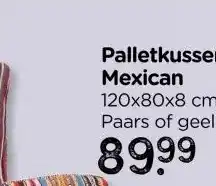 Xenos Pallet kussen Mexican - paars - 8x120x80 cm aanbieding