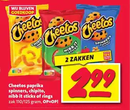 Nettorama Cheetos paprika spinners, chipito, nibb it sticks of rings aanbieding