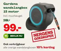 Welkoop Gardena wandslangbox 15 meter aanbieding