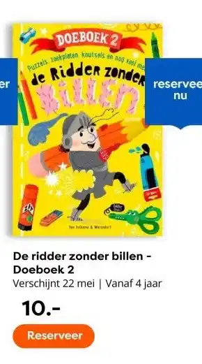 The Read Shop De ridder zonder billen - Doeboek 2 aanbieding