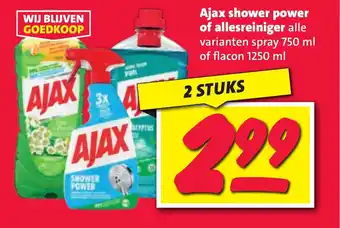 Nettorama Ajax shower power of allesreiniger aanbieding
