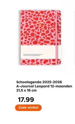 The Read Shop Schoolagenda 2025-2026 A-Journal Leopard 12-maanden aanbieding