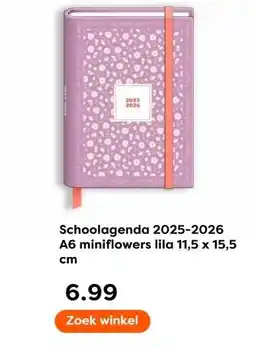 The Read Shop Schoolagenda 2025-2026 A6 miniflowers lila aanbieding