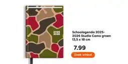 The Read Shop Schoolagenda 2025- 2026 Studie Camo groen aanbieding