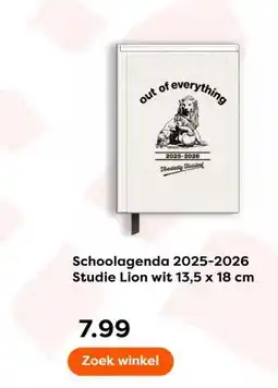 The Read Shop Schoolagenda 2025-2026 Studie Lion wit aanbieding