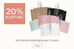 Prenatal 20% KORTING op Prénatal kledinghanger 10-pack aanbieding