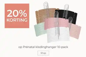 Prenatal 20% KORTING op Prénatal kledinghanger 10-pack aanbieding