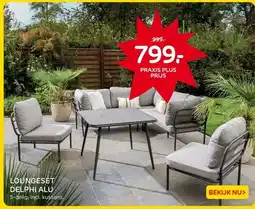 Praxis LOUNGESET DELPHI ALU aanbieding