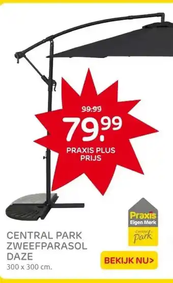 Praxis CENTRAL PARK ZWEEFPARASOL DAZE aanbieding