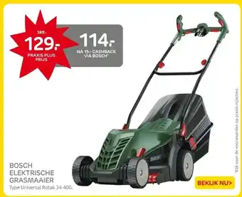 Praxis BOSCH ELEKTRISCHE GRASMAAIER aanbieding