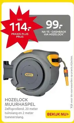 Praxis HOZELOCK MUURHASPEL aanbieding