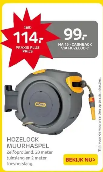 Praxis HOZELOCK MUURHASPEL aanbieding