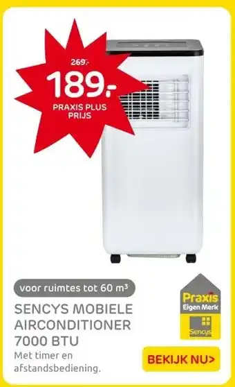 Praxis SENCYS MOBIELE AIRCONDITIONER 7000 BTU aanbieding