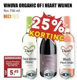 MCD Supermarkt VINUVA ORGANIC OF I HEART WIJNEN aanbieding