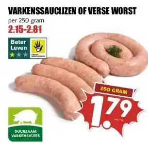 MCD Supermarkt VARKENSSAUCIJZEN OF VERSE WORST aanbieding