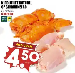 MCD Supermarkt KIPDIJFILET NATUREL OF GEMARINEERD aanbieding