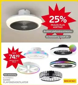 Praxis SIANO PLAFONDVENTILATOR aanbieding
