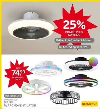 Praxis SIANO PLAFONDVENTILATOR aanbieding