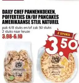 MCD Supermarkt DAILY CHEF PANNENKOEKEN, POFFERTJES EN/OF PANCAKES AMERIKAANSE STIJL NATUREL aanbieding