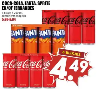 MCD Supermarkt COCA-COLA, FANTA, SPRITE EN/OF FERNANDES aanbieding