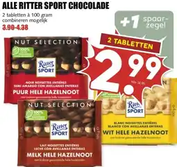 MCD Supermarkt ALLE RITTER SPORT CHOCOLADE aanbieding