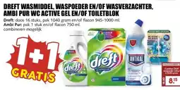 MCD Supermarkt DREFT WASMIDDEL, WASPOEDER EN/OF WASVERZACHTER, AMBI PUR WC ACTIVE GEL EN/OF TOILETBLOK aanbieding
