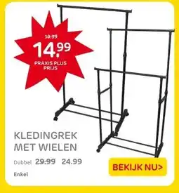 Praxis KLEDINGREK MET WIELEN aanbieding
