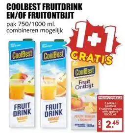 MCD Supermarkt COOLBEST FRUITDRINK EN/OF FRUITONTBIJT aanbieding